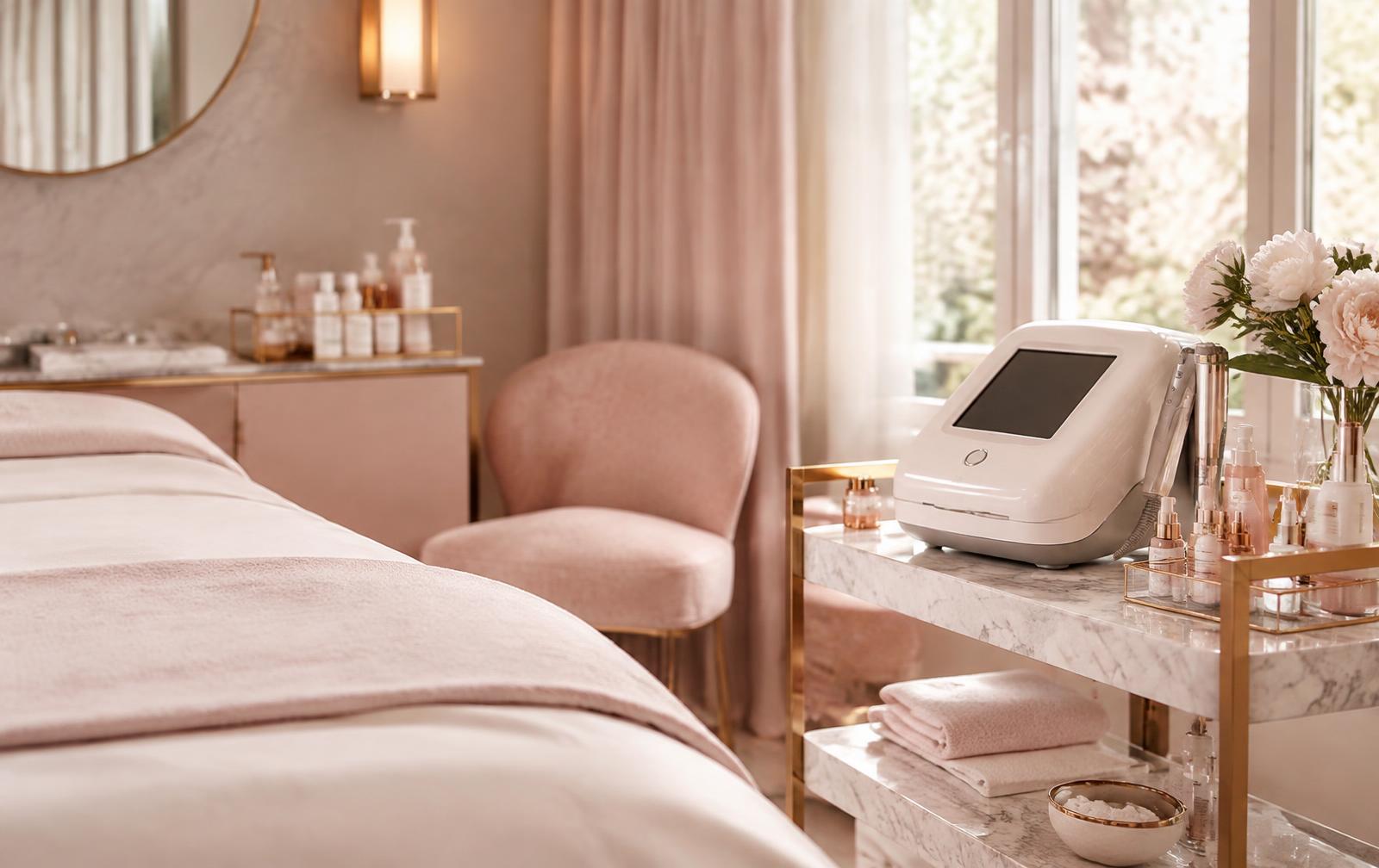 Elegant aesthetics clinic treatment room